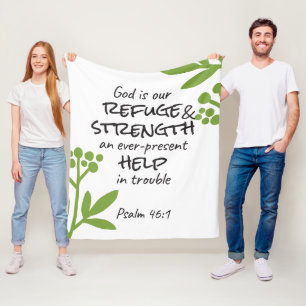 Divine Refuge - Psalm 46:1 voor Spiritueel Comfort Fleece Deken
