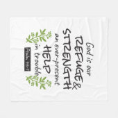Divine Refuge - Psalm 46:1 voor Spiritueel Comfort Fleece Deken (Voorkant (Horizontaal))