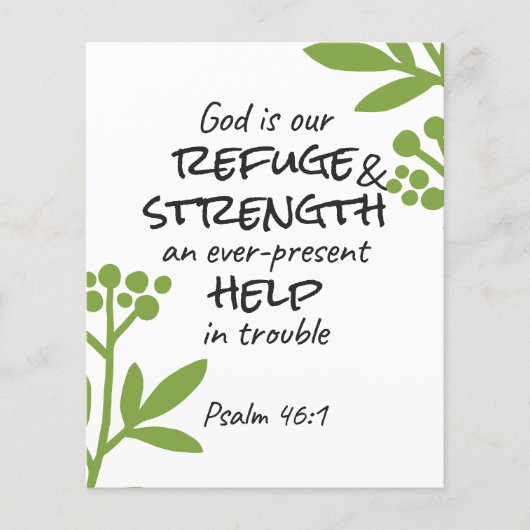 Divine Refuge - Psalm 46:1 voor Spiritueel Comfort Flyer (Voorkant)