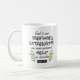Divine Refuge - Psalm 46:1 voor Spiritueel Comfort Koffiemok
