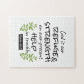 Divine Refuge - Psalm 46:1 voor Spiritueel Comfort Legpuzzel (Horizontaal)