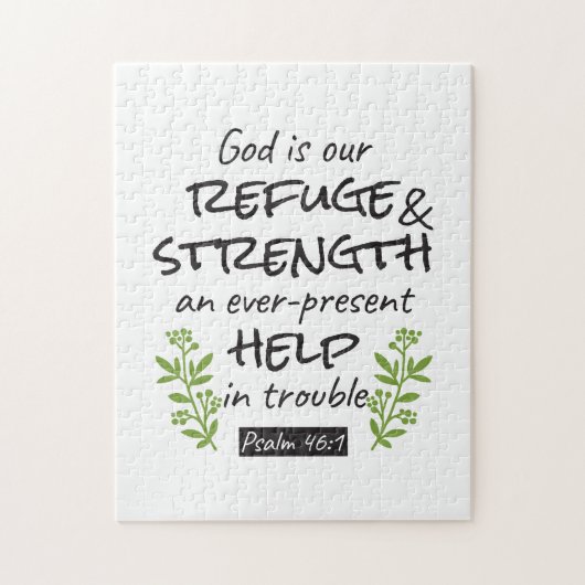 Divine Refuge - Psalm 46:1 voor Spiritueel Comfort Legpuzzel (Verticaal)