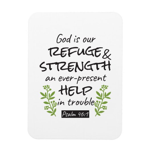 Divine Refuge - Psalm 46:1 voor Spiritueel Comfort Magneet (Verticaal)