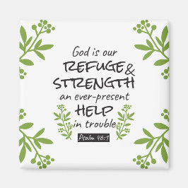 Divine Refuge - Psalm 46:1 voor Spiritueel Comfort Magneet