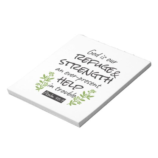 Divine Refuge - Psalm 46:1 voor Spiritueel Comfort Notitieblok (Linkerzijde)