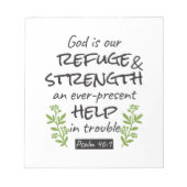 Divine Refuge - Psalm 46:1 voor Spiritueel Comfort Notitieblok (Voorkant)
