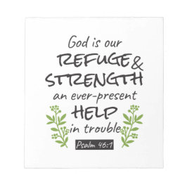 Divine Refuge - Psalm 46:1 voor Spiritueel Comfort Notitieblok