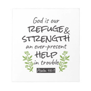 Divine Refuge - Psalm 46:1 voor Spiritueel Comfort Notitieblok