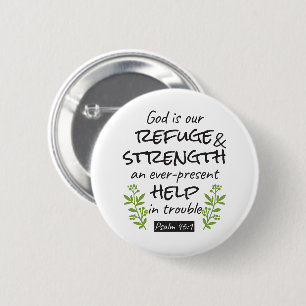 Divine Refuge - Psalm 46:1 voor Spiritueel Comfort Ronde Button 5,7 Cm