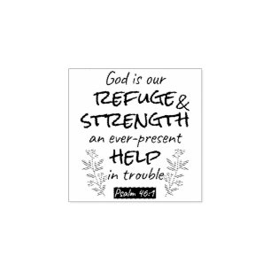 Divine Refuge - Psalm 46:1 voor Spiritueel Comfort Rubberstempel