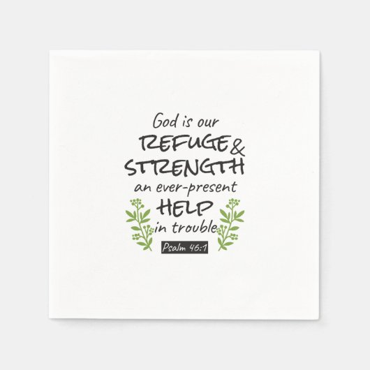 Divine Refuge - Psalm 46:1 voor Spiritueel Comfort Servet (Voorkant)