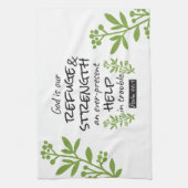 Divine Refuge - Psalm 46:1 voor Spiritueel Comfort Theedoek (Verticaal)