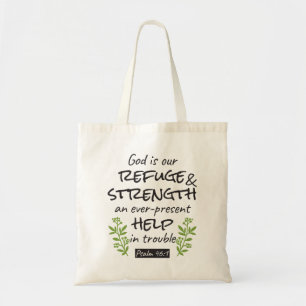 Divine Refuge - Psalm 46:1 voor Spiritueel Comfort Tote Bag