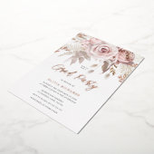Divine Roos Gold Blush Floral Gradual Party Folie Uitnodiging (Gedraaid)