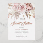 Divine Roos Gold Blush Floral Sweet 16 Party Folie Uitnodiging<br><div class="desc">Divine Roos Gold Blush Floral Sweet 16 Party Folie Invitation Dusty Roos Girls Sweet Sixteen Birthday Party Invitation Bekijk andere uitnodigingen in onze niche en nestwinkel</div>