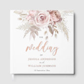 Divine Roos Gold Blush Floral Wedding Gastenboek (Voorkant)
