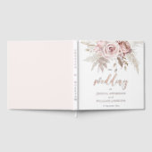 Divine Roos Gold Blush Floral Wedding Gastenboek (Volledig)