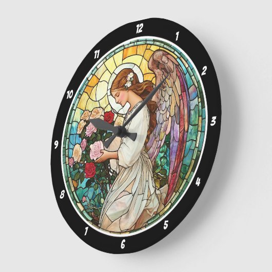 Divine Roos Radiance Glas in lood Angel Wall Grote Klok (Hoek)