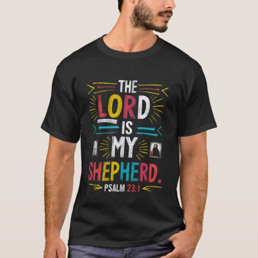 Divine Shepherd: Bijbelse kunst T-shirt (Voorkant)