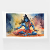 Divine Shiva Banner: Heilige kunst voor je ruimte Spandoek (Horizontaal)
