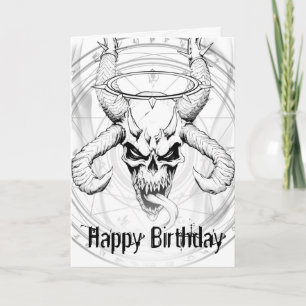 Divine Skull White Birthday Card Kaart