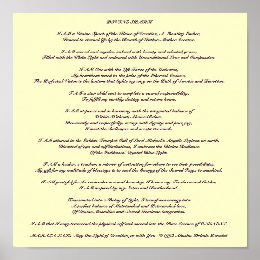Divine Spark Meditation - Gepersonaliseerd Poster (Voorkant)