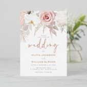 Divine Spring Alle seizoenen Botanische bruiloft Folie Uitnodiging (Staand Voorkant)