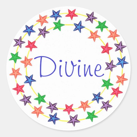 Divine, stickers met kleurrijke sterren (Voorkant)