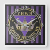 Divine Stripes Square Wall klok (Voorkant)