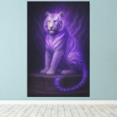 Divine Temple White Tiger – Purple Lightning Celes Canvas Afdruk (Insitu (Houten vloer))