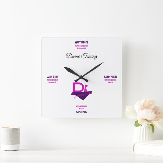 Divine Timing Clock Vierkante Klok (Huis)