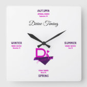 Divine Timing Clock Vierkante Klok (Voorkant)