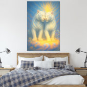 Divine Twin White Tigers – Sacred Love & Celestial Canvas Afdruk (Insitu (Slaapkamer))