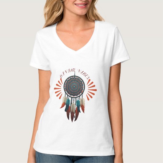 "Divine Vibes" T-shirt - Boho-dreamvangerontwerp (Voorkant)