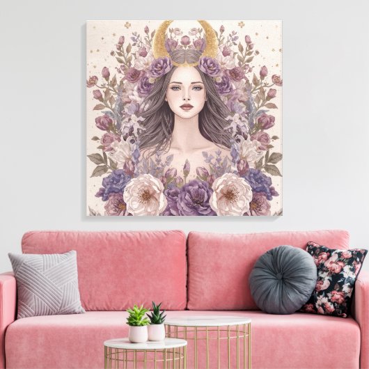Divine Vrouwelijke Boho Muurkunst | Heilig Canvas Afdruk (Insitu (Woonkamer))
