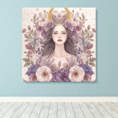 Divine Vrouwelijke Boho Muurkunst | Heilig Canvas Afdruk (Insitu (Houten vloer))