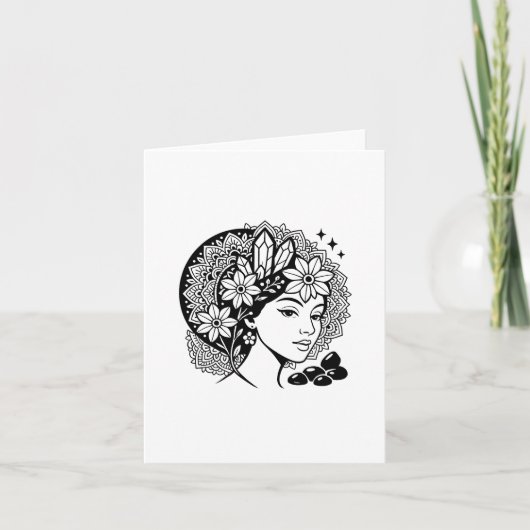 Divine Vrouwelijke Mandala Bloem Kristallen Uitnod (Voorkant)