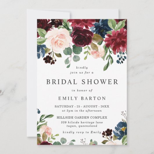 Divine Wedding; Spring- of Herfst Floral Bridal Sh Kaart (Voorkant)