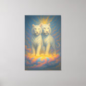 Divine White Tiger Royals – Twin Guardians of the Canvas Afdruk (Voorkant)