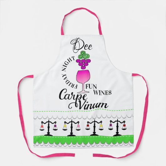 Divine WINE Apron Schort (Voorkant)