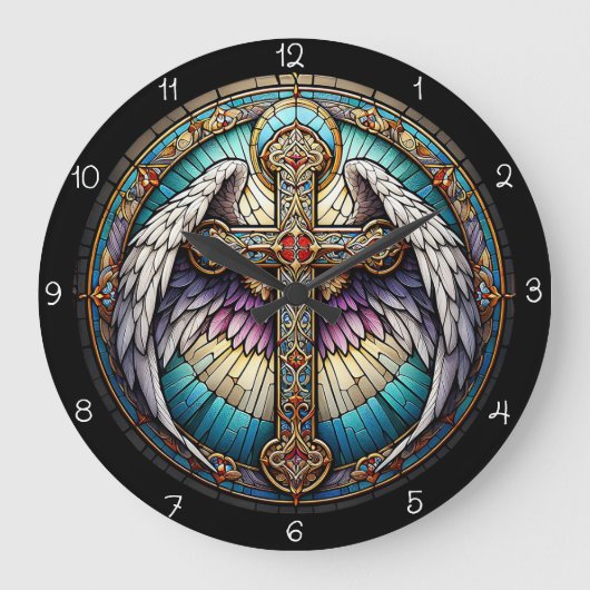 Divine Winged Cross Grote Klok (Voorkant)