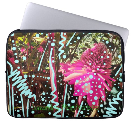 Divine Wonder Flowers Aquarium Electronics Bag Laptop Sleeve (Voorkant)