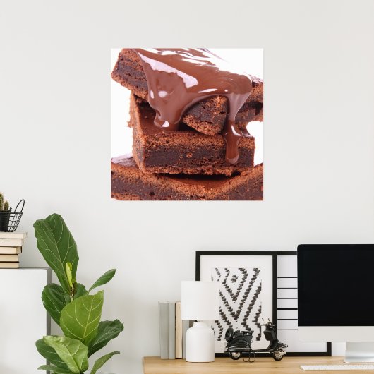 Divinely Decadent Chocolate Brownie Poster - SRF (Thuiskantoor)