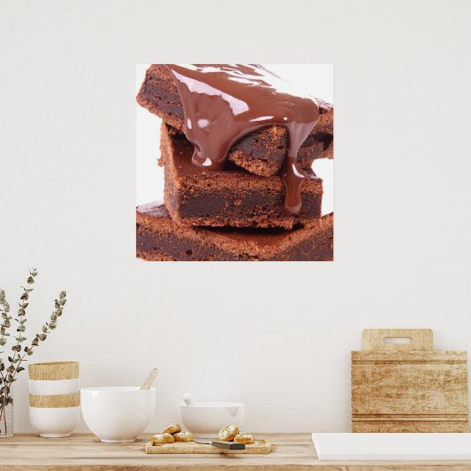 Divinely Decadent Chocolate Brownie Poster - SRF (Keuken)