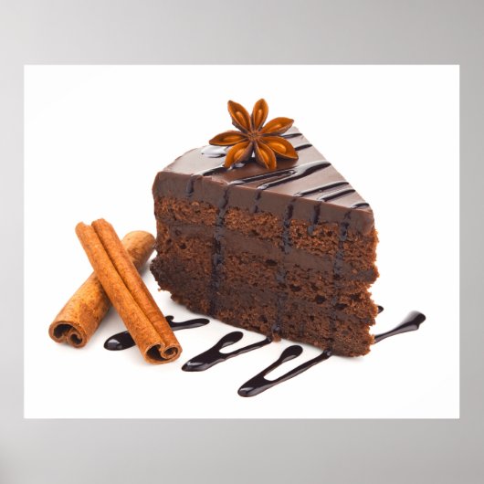 Divinely Decadent Chocolate Cake Art Poster (Voorkant)