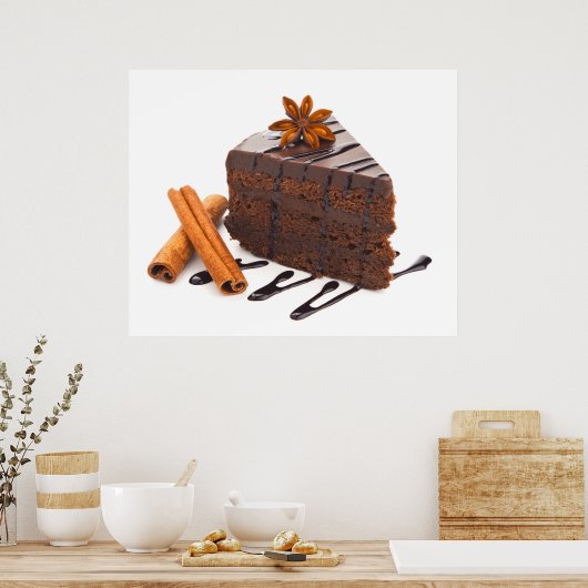 Divinely Decadent Chocolate Cake Art Poster (Keuken)