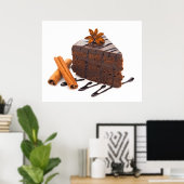 Divinely Decadent Chocolate Cake Art Poster (Thuiskantoor)