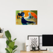 DIVINES IN BLAUW / Schoonheid,Haar,Mode Poster (Thuiskantoor)