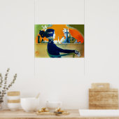 DIVINES IN BLAUW / Schoonheid,Haar,Mode Poster (Keuken)