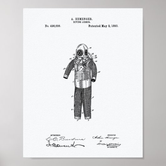 Diving Armor 1893 Whitepaper over octrooien Poster (Voorkant)